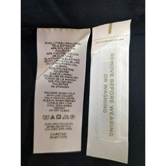 Ann Taylor Blazer Size 4 Navy Blue Polyester Machine Washable One Button NWT - Picture 4 of 9